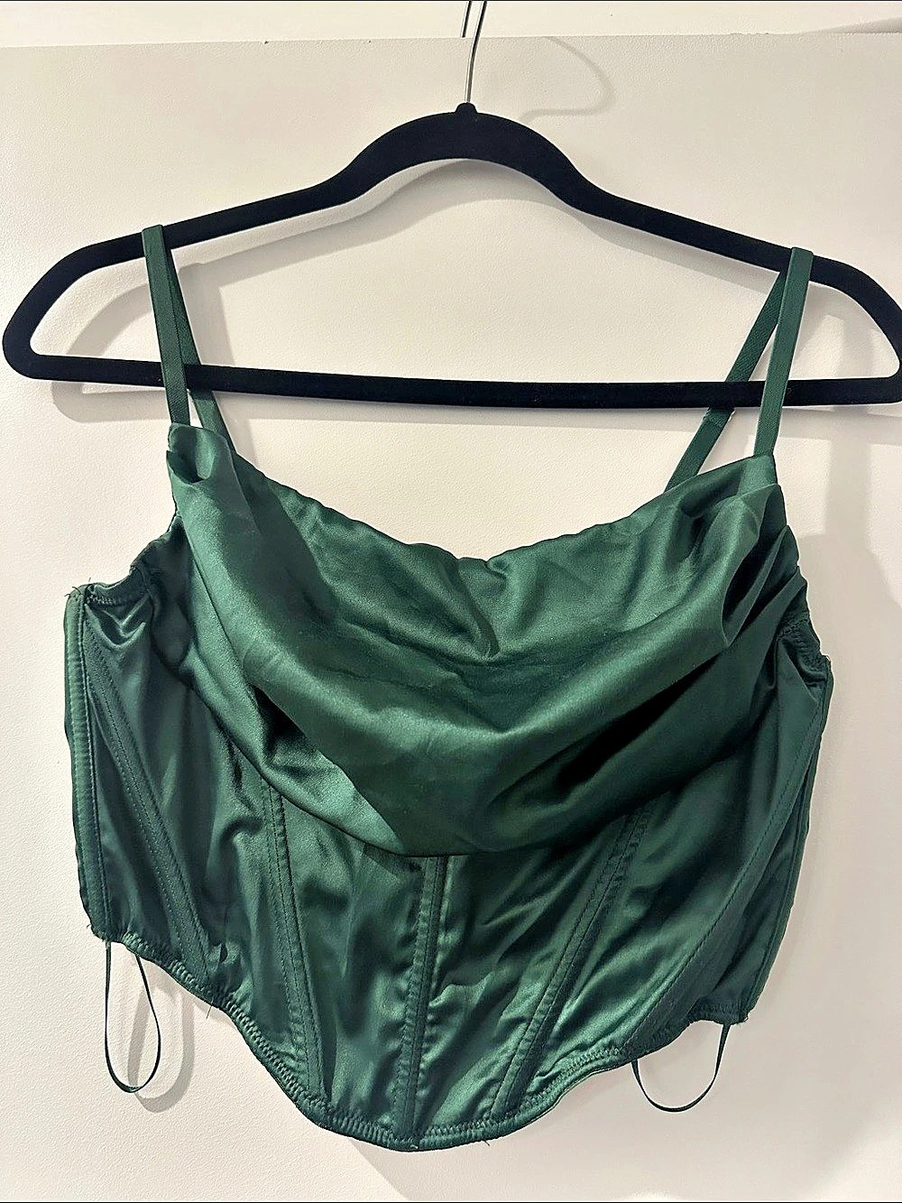 Green Draped Corset Cami Like New